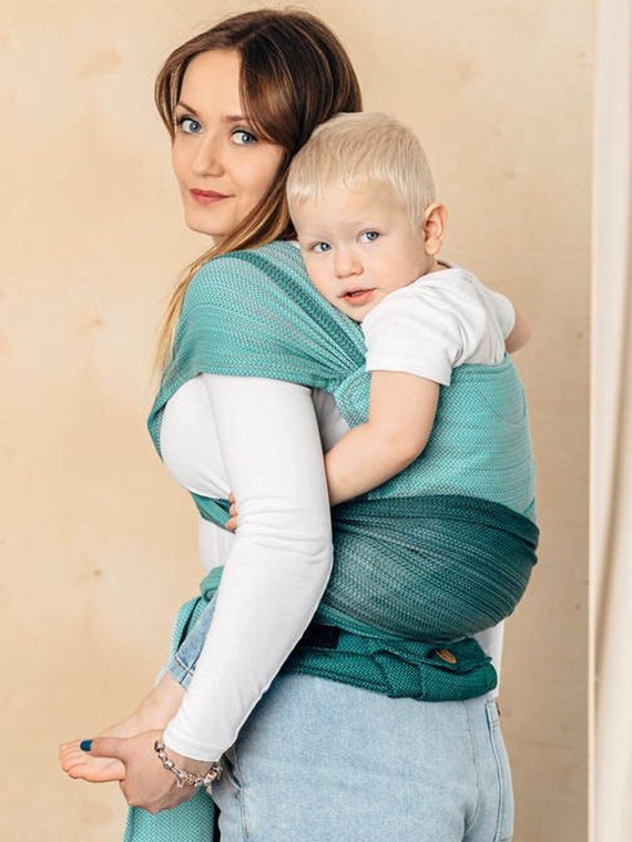 LennyHybrid, Standard, herringbone, 100% kokvilna - LITTLE HERRINGBONE OMBRE GREEN