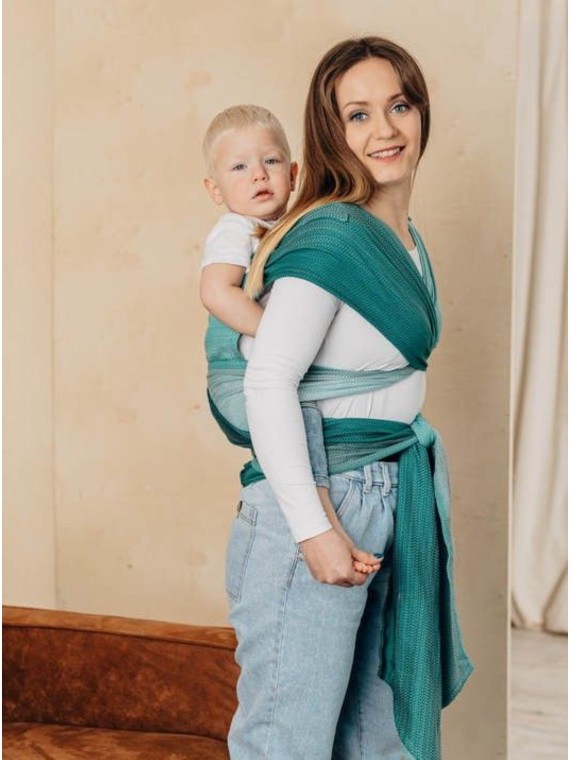 LennyHybrid, Standard, herringbone, 100% kokvilna - LITTLE HERRINGBONE OMBRE GREEN