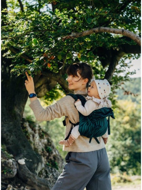 Lenny Buckle Onbuhimo, Toddler, jacquard, (63% kokvilna, 37% merino vilna) - ZEBRA - SAVANNA