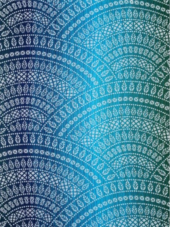 Lenny Buckle Onbuhimo, standard, jacquard, (100% bambusa viskoze) - PEACOCK'S TAIL - SEA ANGEL
