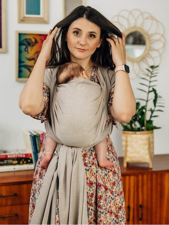 Baby Wrap, broken twill, (100% kokvilna) - PEANUT BUTTER