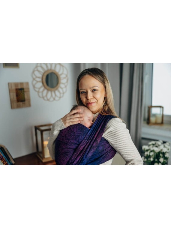 Baby Wrap, jacquard, (100% kokvilna) - WILD WINE - BOUQUET