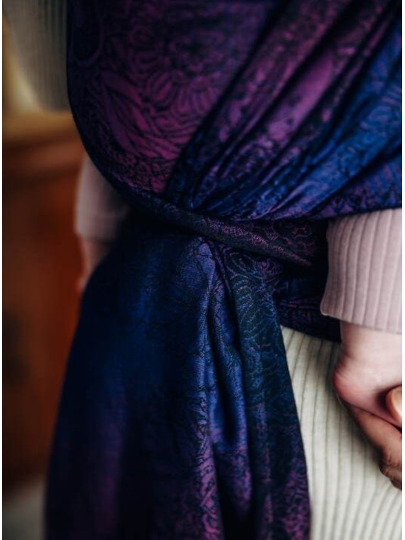 Baby Wrap, jacquard, (100% kokvilna) - WILD WINE - BOUQUET