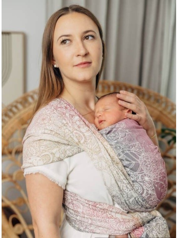 Baby Wrap, jacquard, (100% kokvilna) - WILD WINE - VINEYARD
