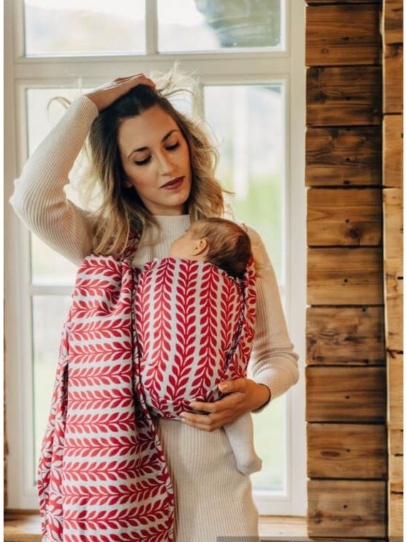 Baby Wrap, jacquard, (61% kokvilna, 39% merino vilna) - CATKIN - POLLEN