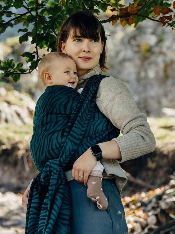 Baby Wrap, jacquard, (63% kokvilna, 37% merino vilna) - ZEBRA - SAVANNA