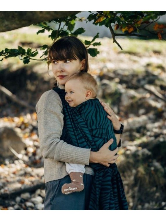 Baby Wrap, jacquard, (63% kokvilna, 37% merino vilna) - ZEBRA - SAVANNA