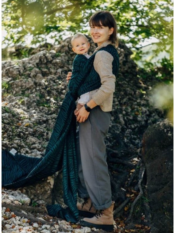 Baby Wrap, jacquard, (63% kokvilna, 37% merino vilna) - ZEBRA - SAVANNA
