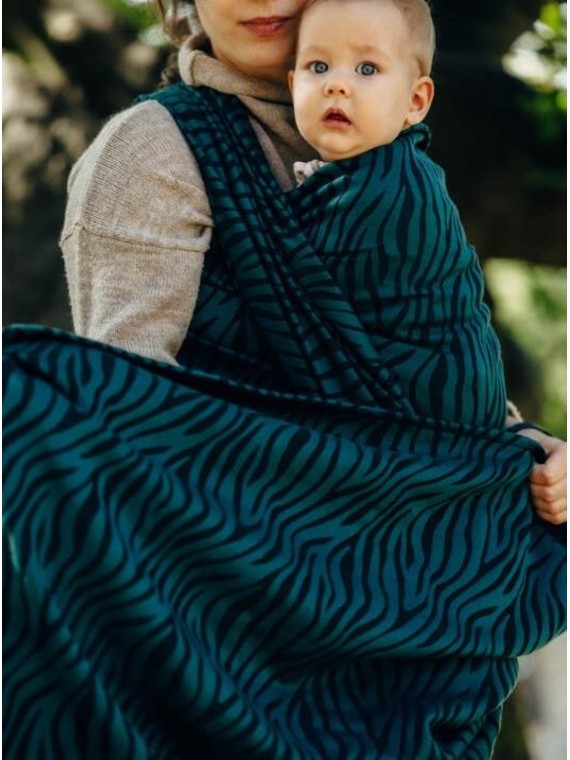 Baby Wrap, jacquard, (63% kokvilna, 37% merino vilna) - ZEBRA - SAVANNA