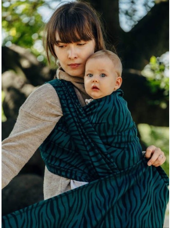 Baby Wrap, jacquard, (63% kokvilna, 37% merino vilna) - ZEBRA - SAVANNA