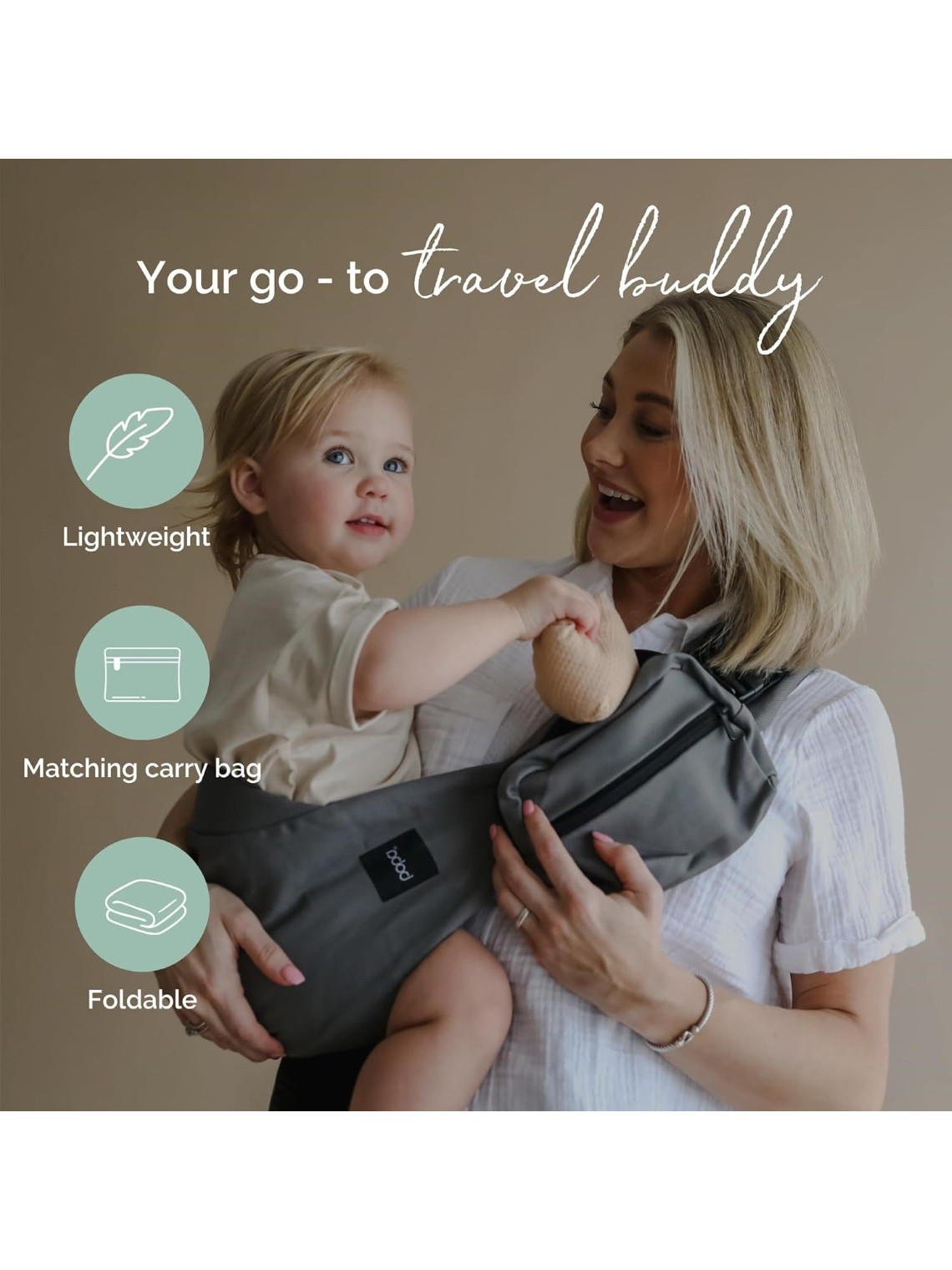 Boba Buddy – nešanas soma uz gurna lielākam bērnam